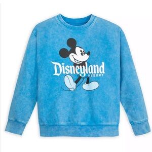 disney disneyland resort mickey mouse mineral wash blue crewneck sweater